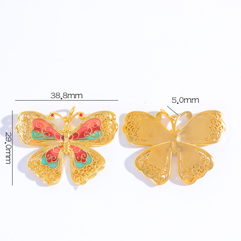 1:1 colorful butterfly pendant