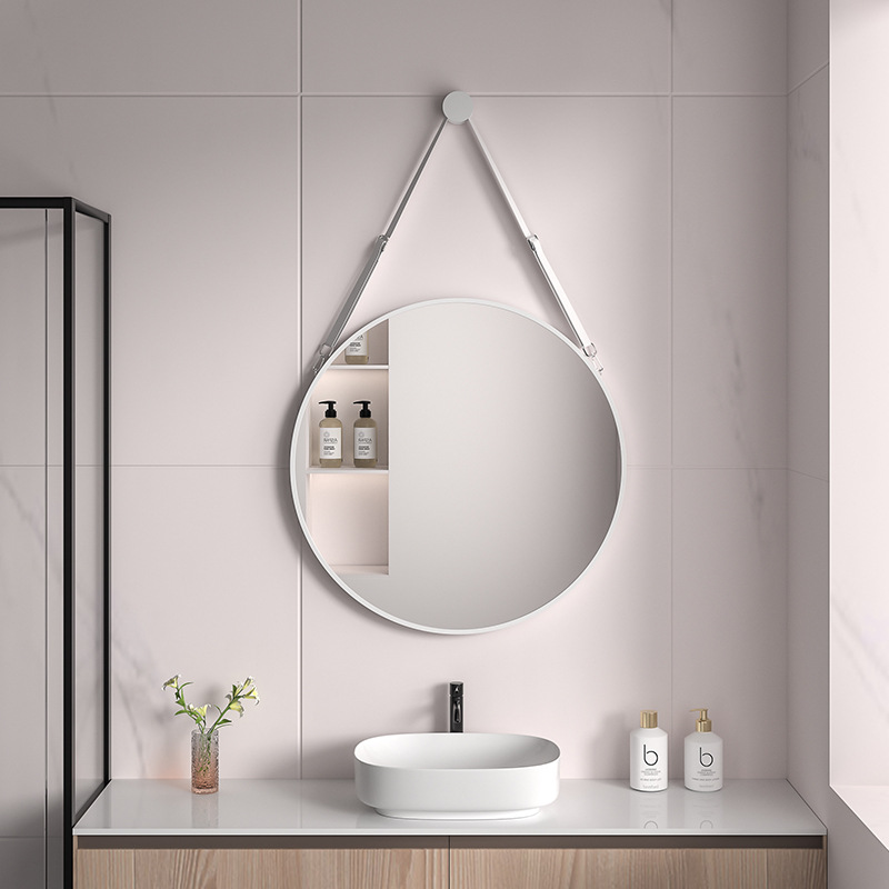 Simple white single mirror