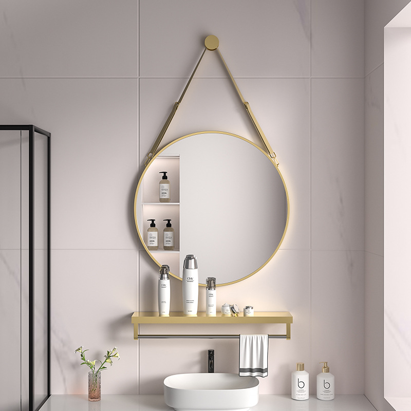 Noble gold mirror + towel bar