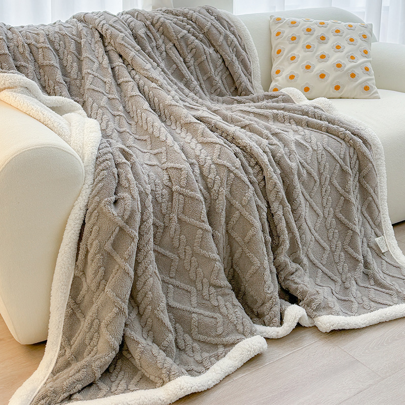 Lamb velvet blanket-elegant gray