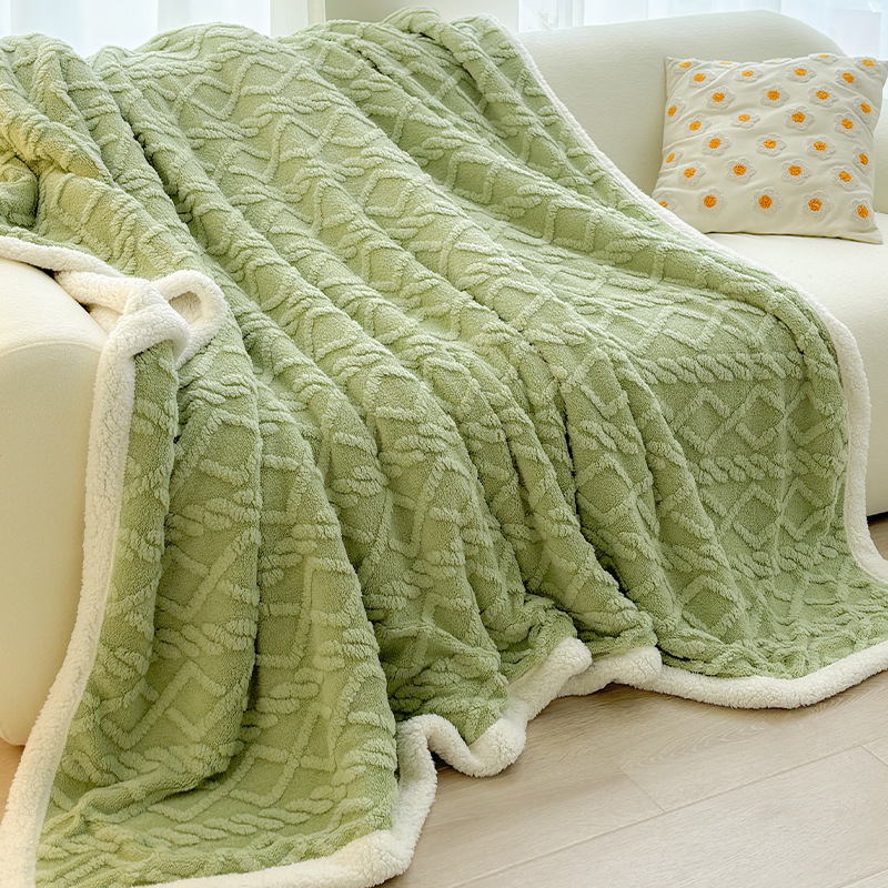 Lamb velvet blanket-fruit green