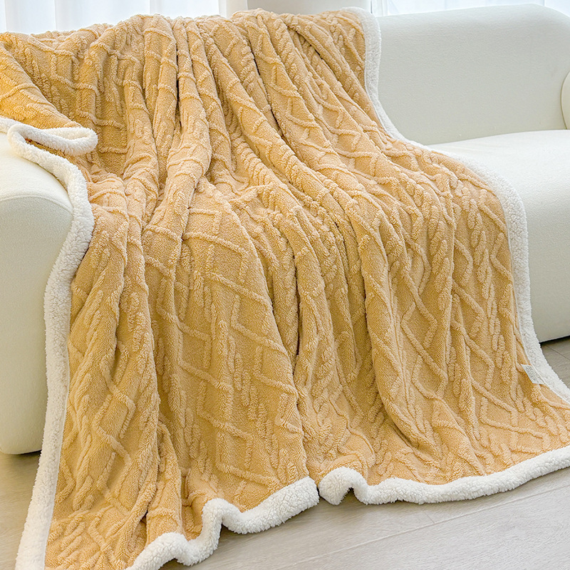 Lamb velvet blanket-lemon yellow