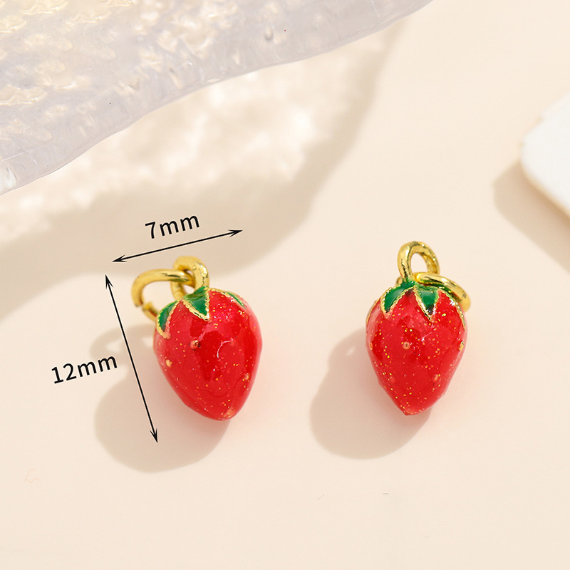 1:1 red strawberry pendant