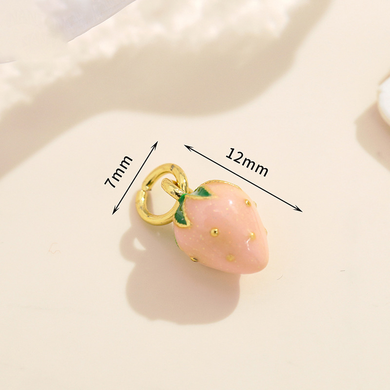 3:3 pink strawberry pendants