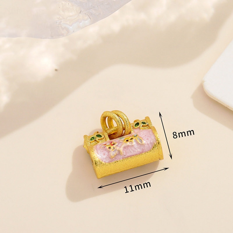 13:13 pink stone lock pendant