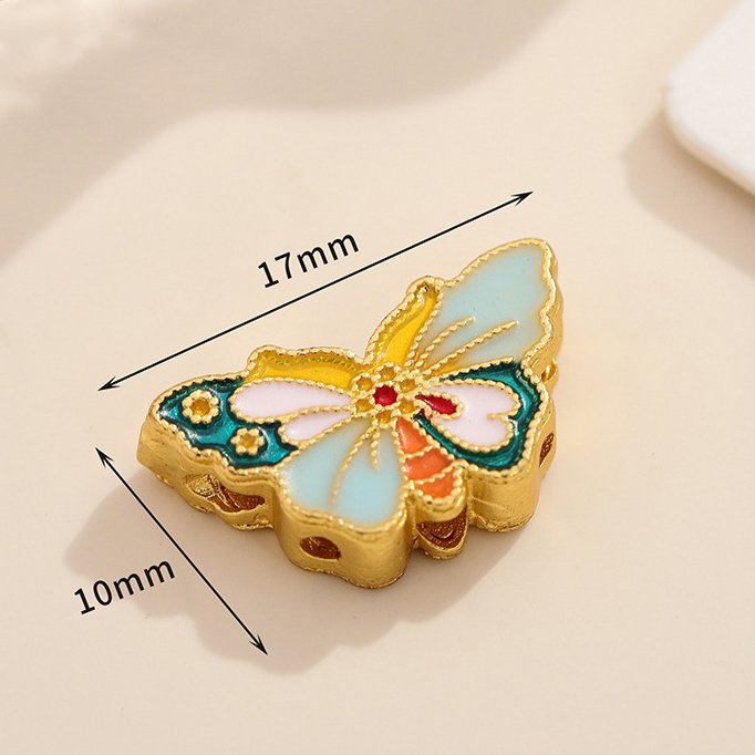 34:34 green butterfly spacer beads