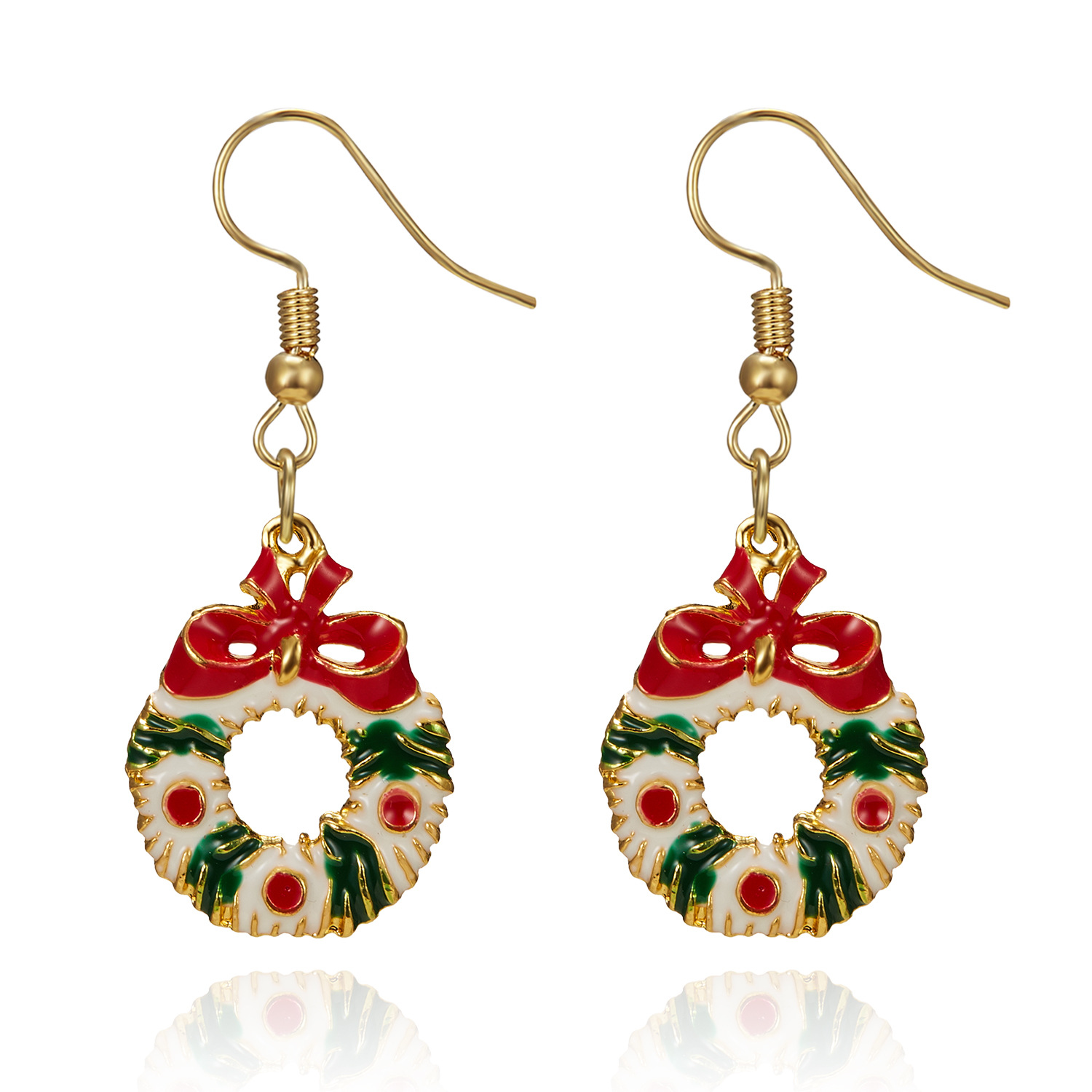 4:Christmas wreath earrings