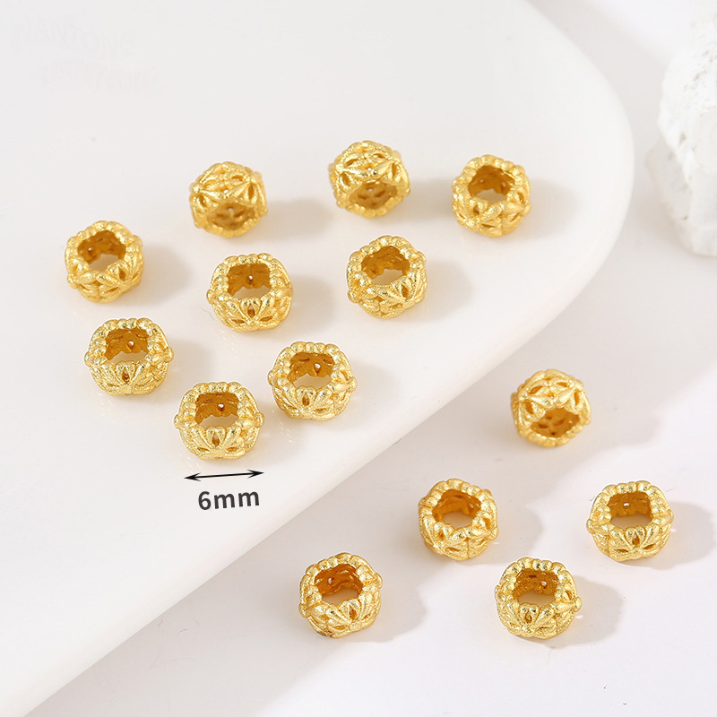 3:3 round square hollow spacer beads 6mm