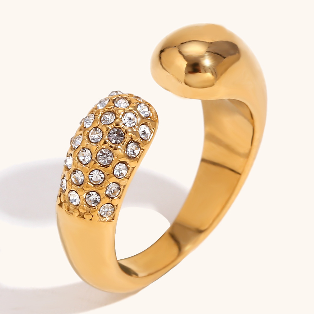 1:Diamond snake ring open ring-gold