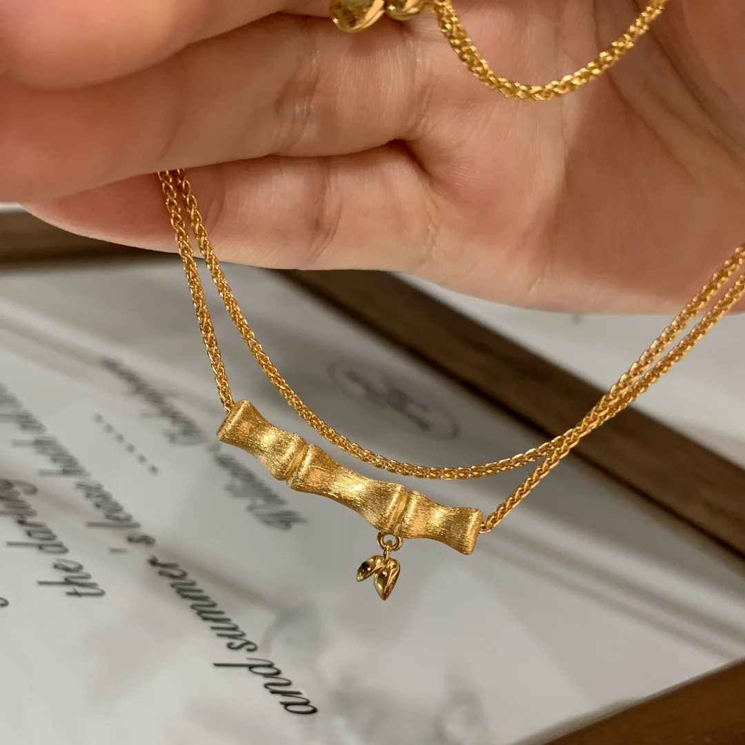 1:Gold bamboo necklace [about 40+5cm]