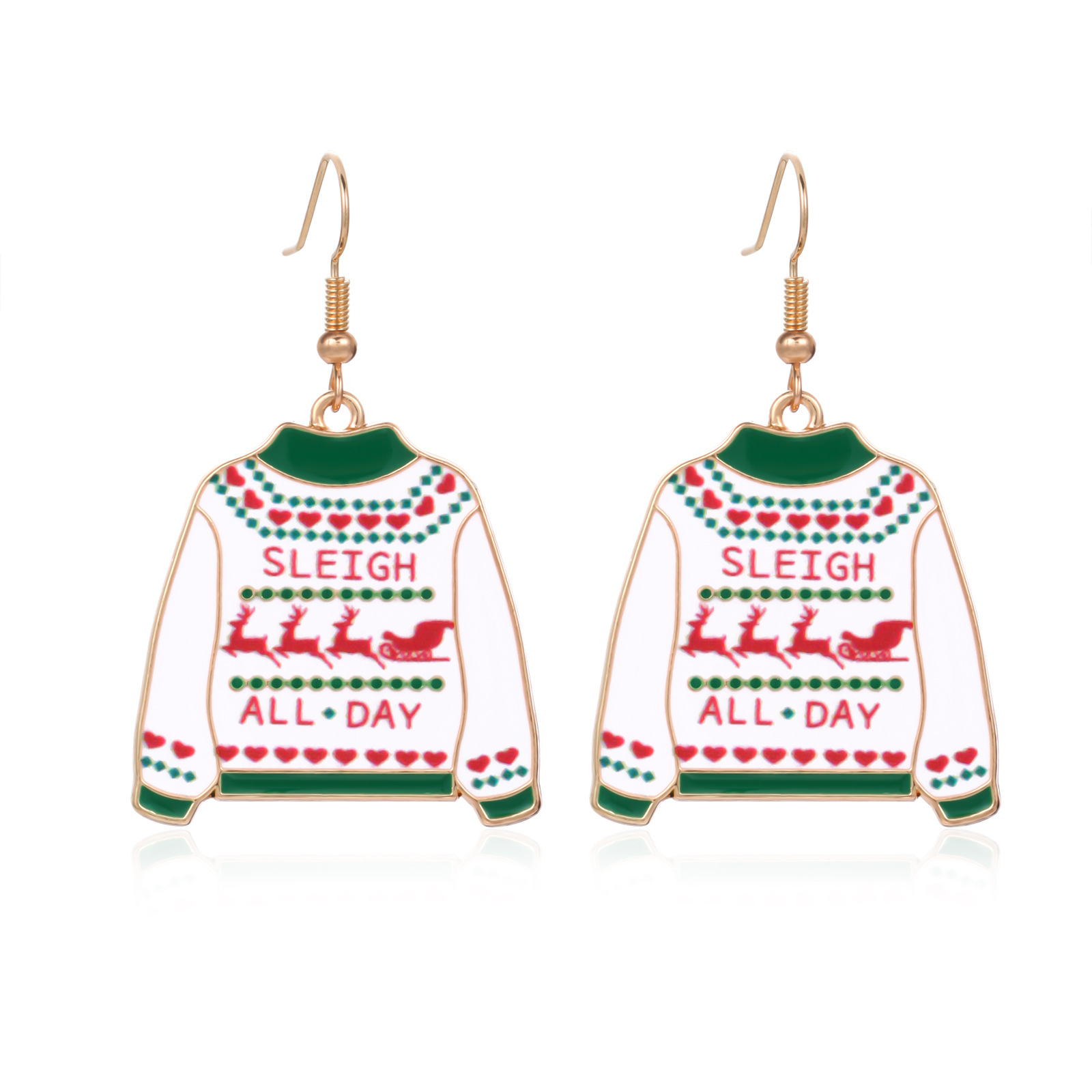 4:4. Christmas clothes earrings