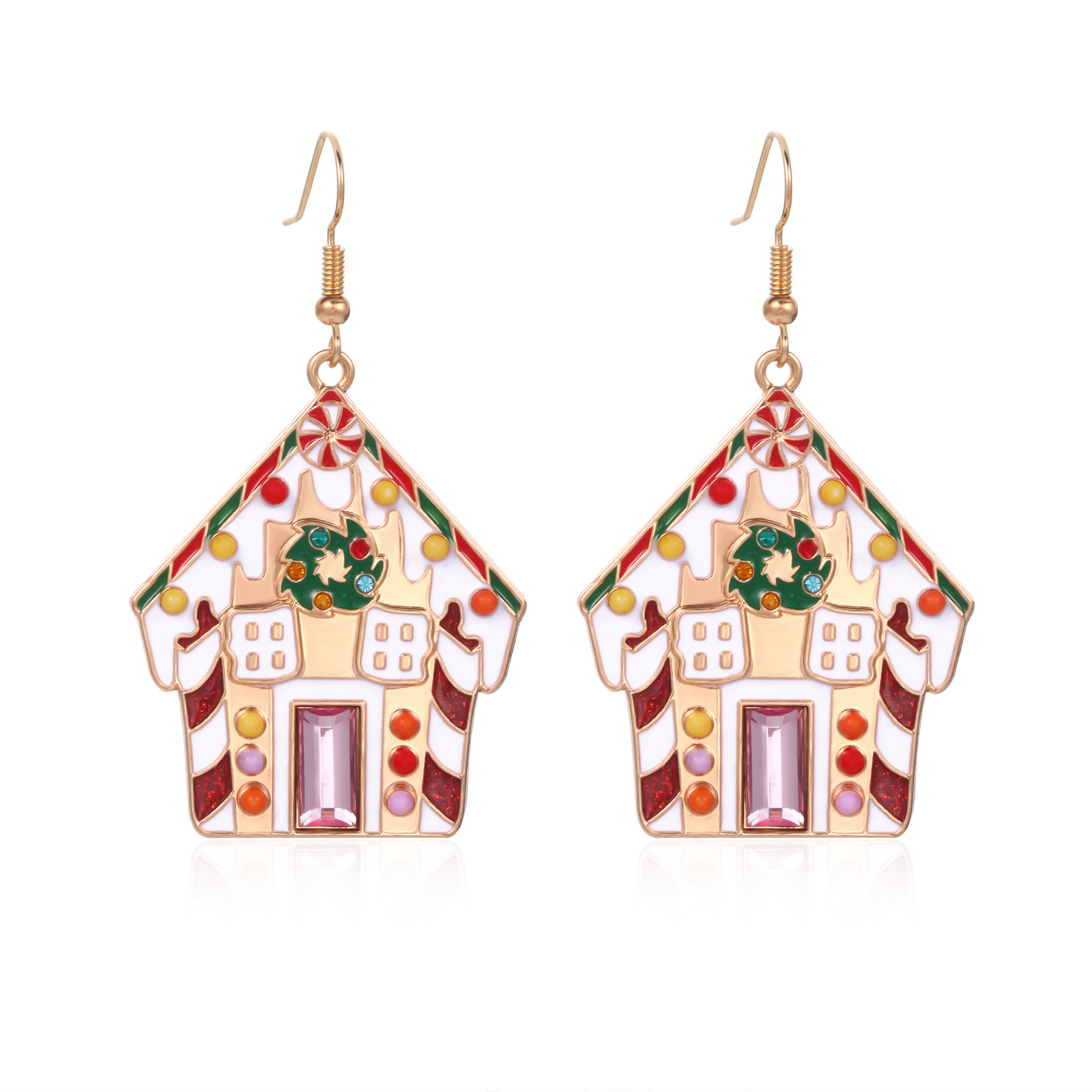 5:5. Christmas House Earrings