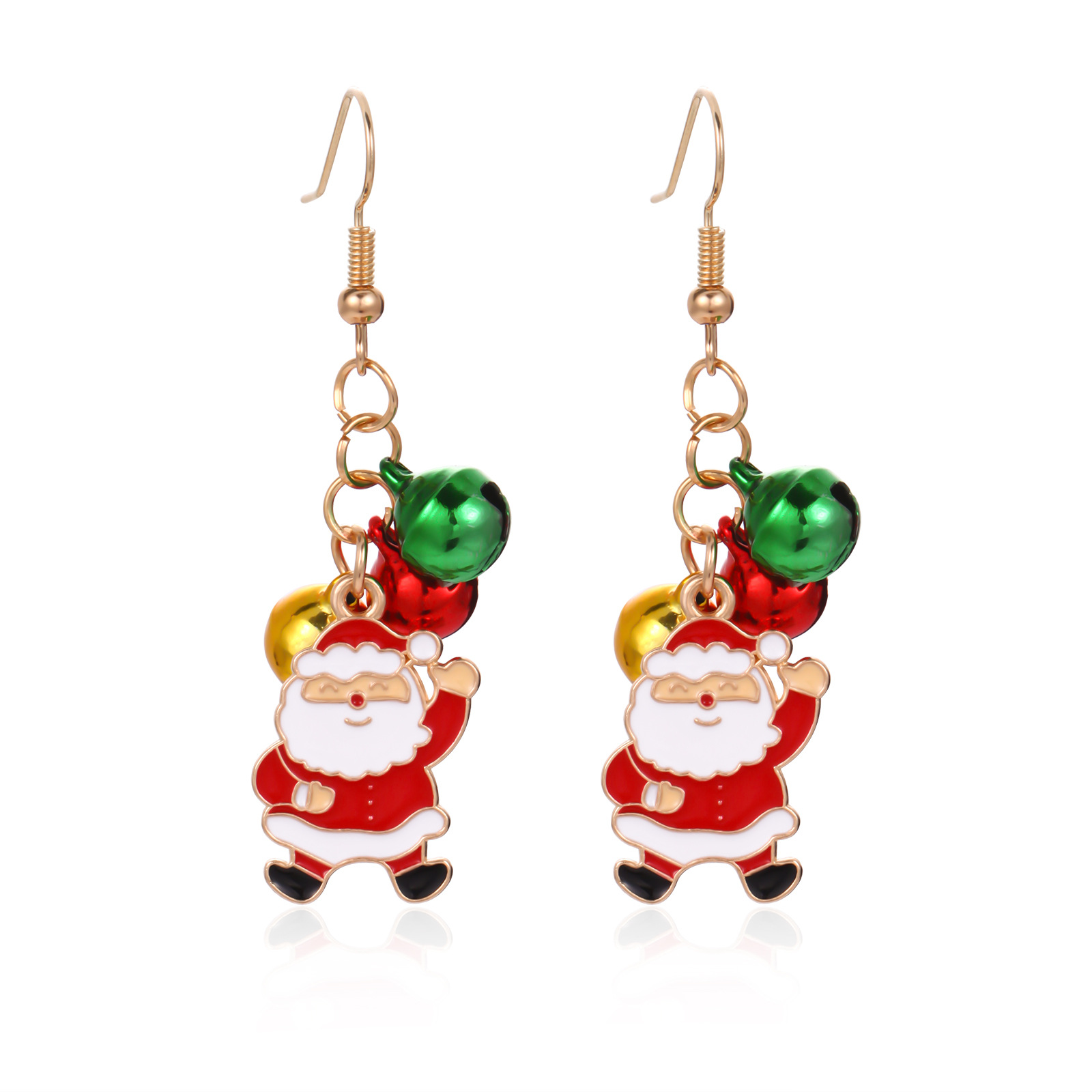 9:9. Santa bell earrings