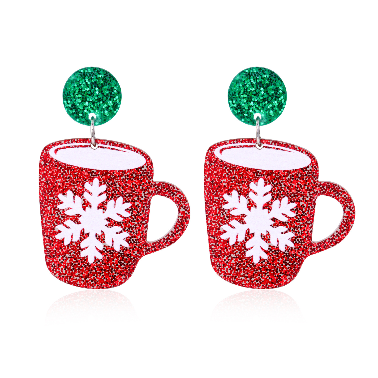 16:16. Snowflake cup earrings