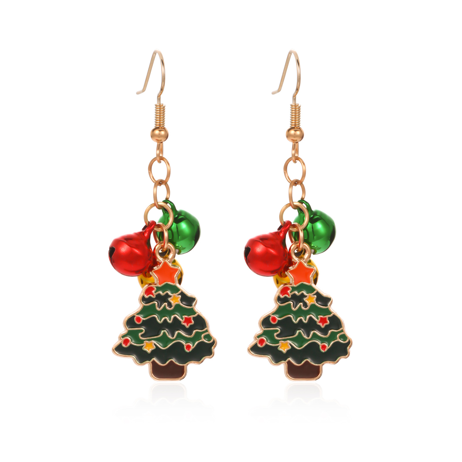 17:17. Bell Christmas Tree Earrings