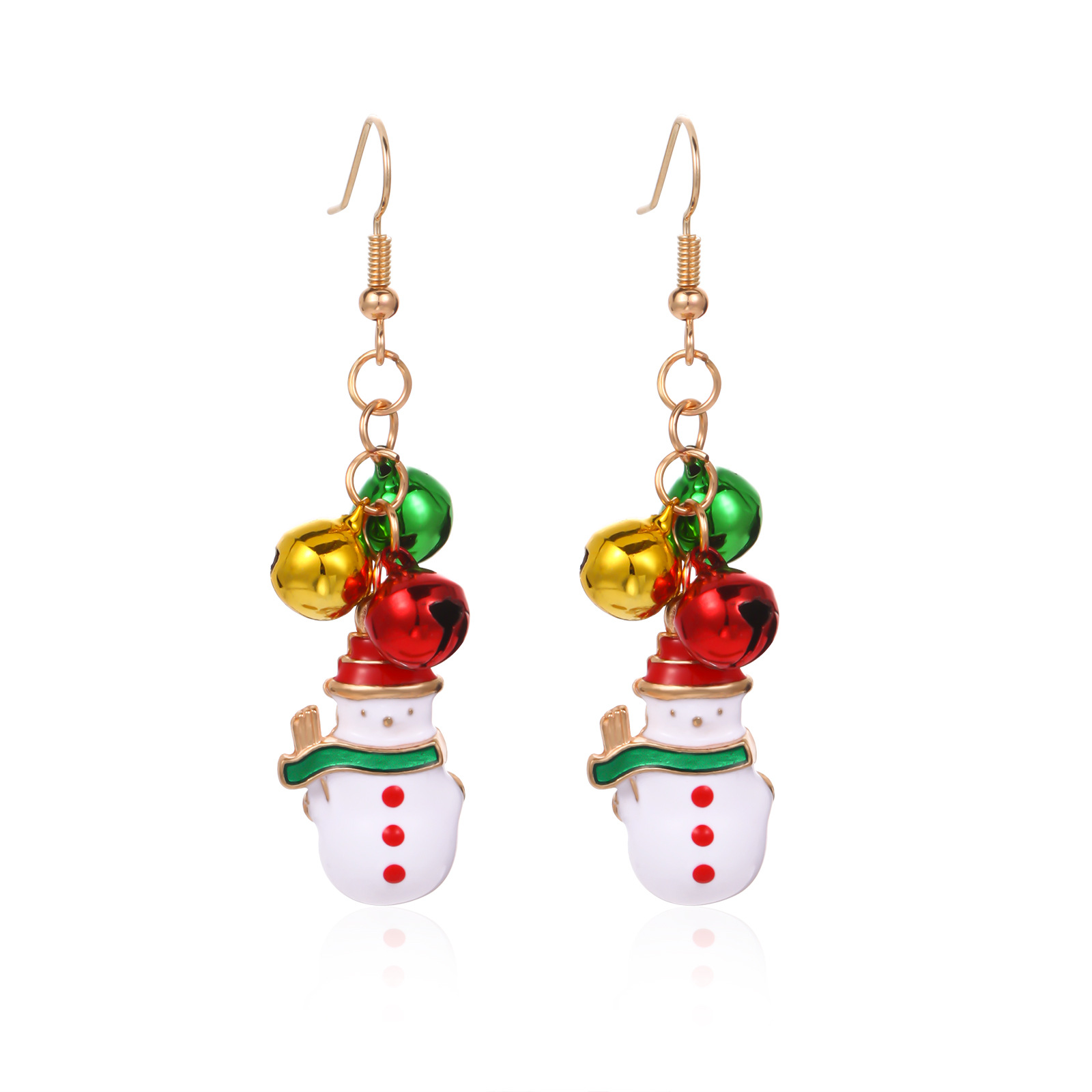 18:18. Bell Snowman Earrings