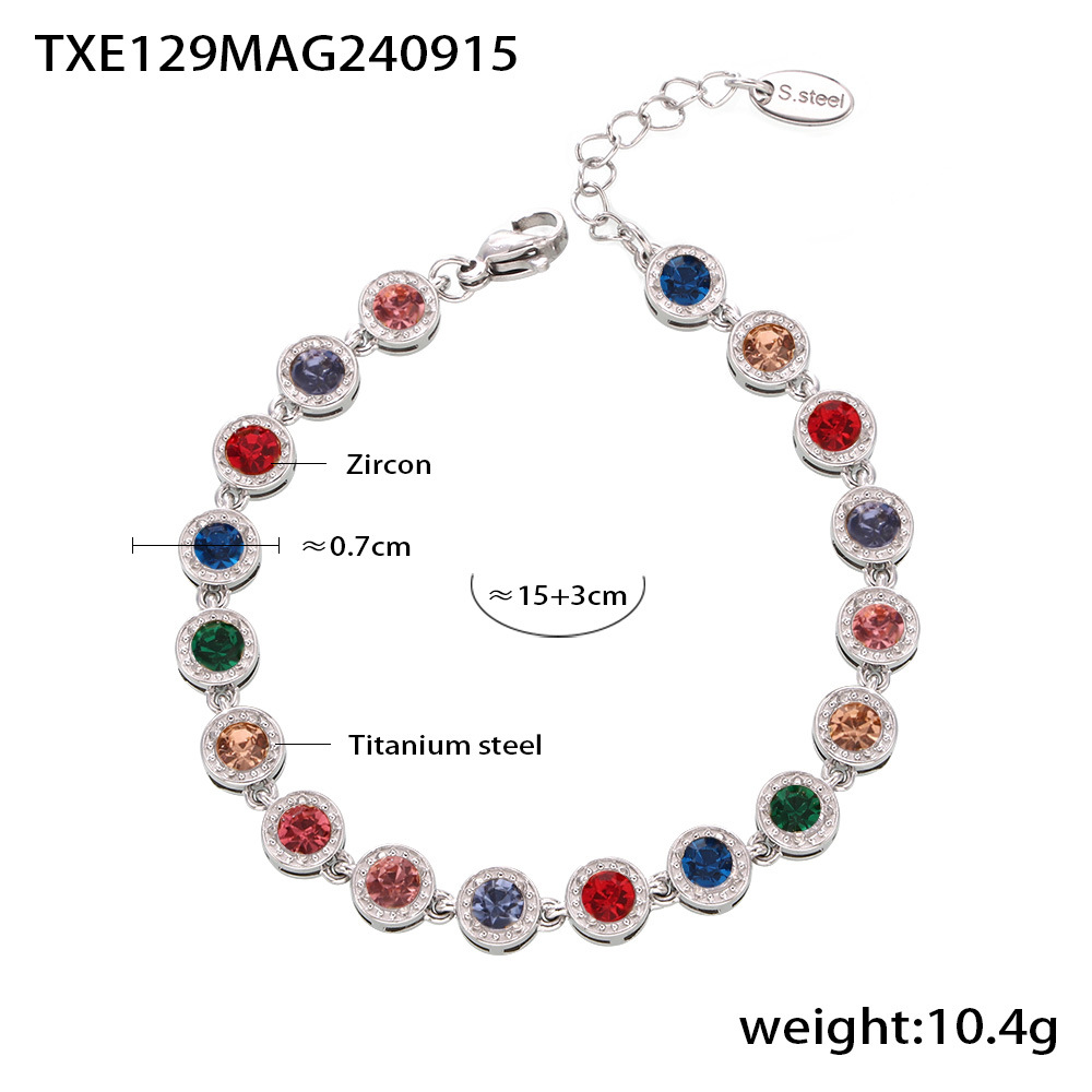 Mixed color zircon bracelet