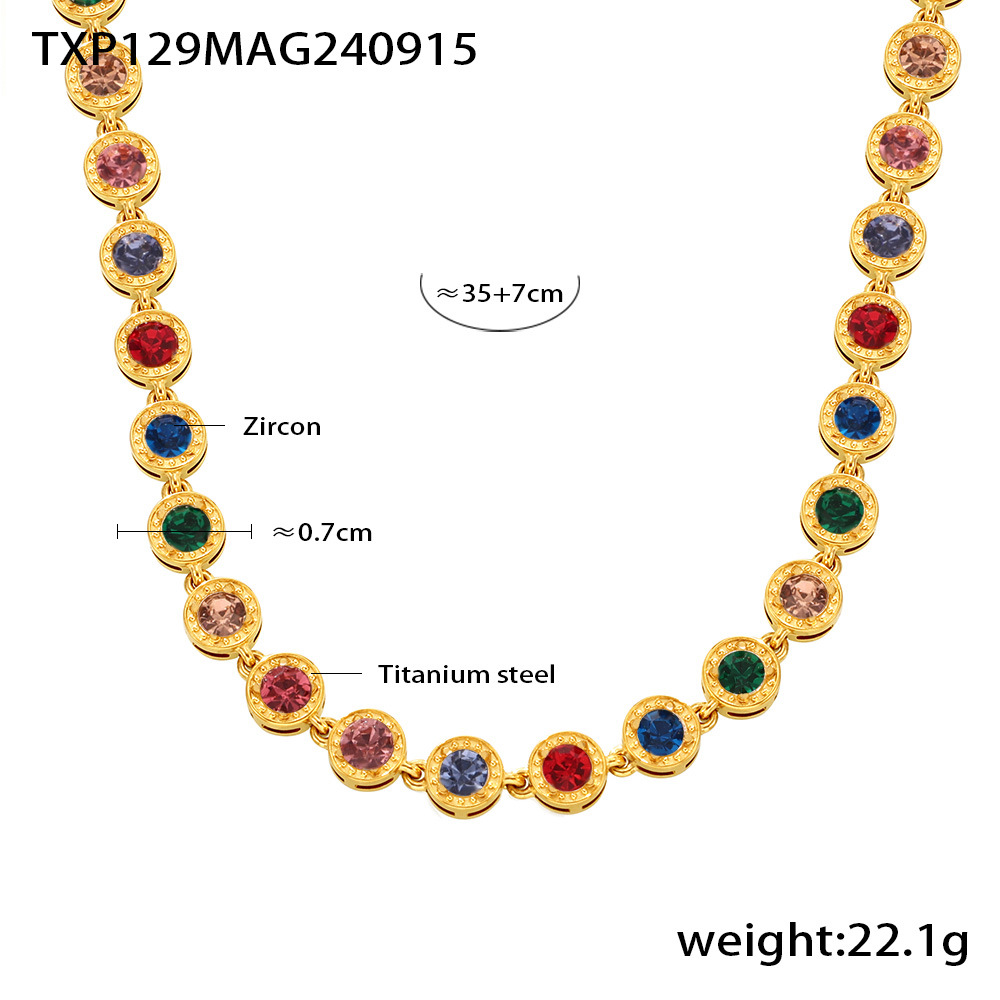 Mixed color zircon necklace