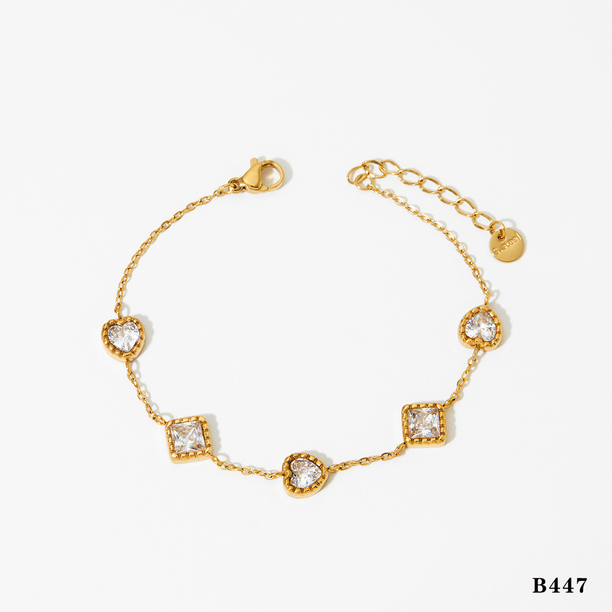 Gold-white zirconium bracelet