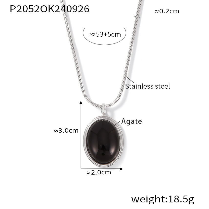 Steel black agate