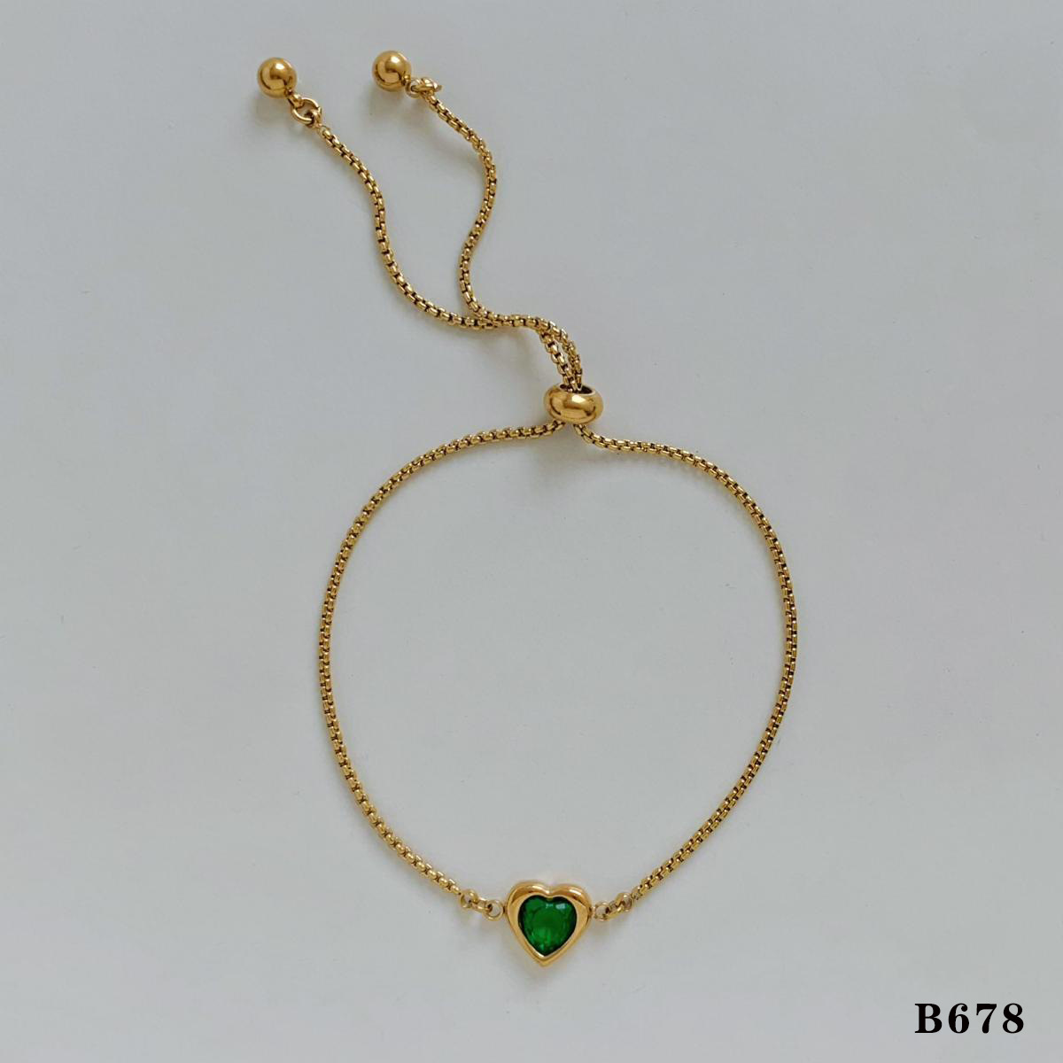 Gold-green zirconium bracelet