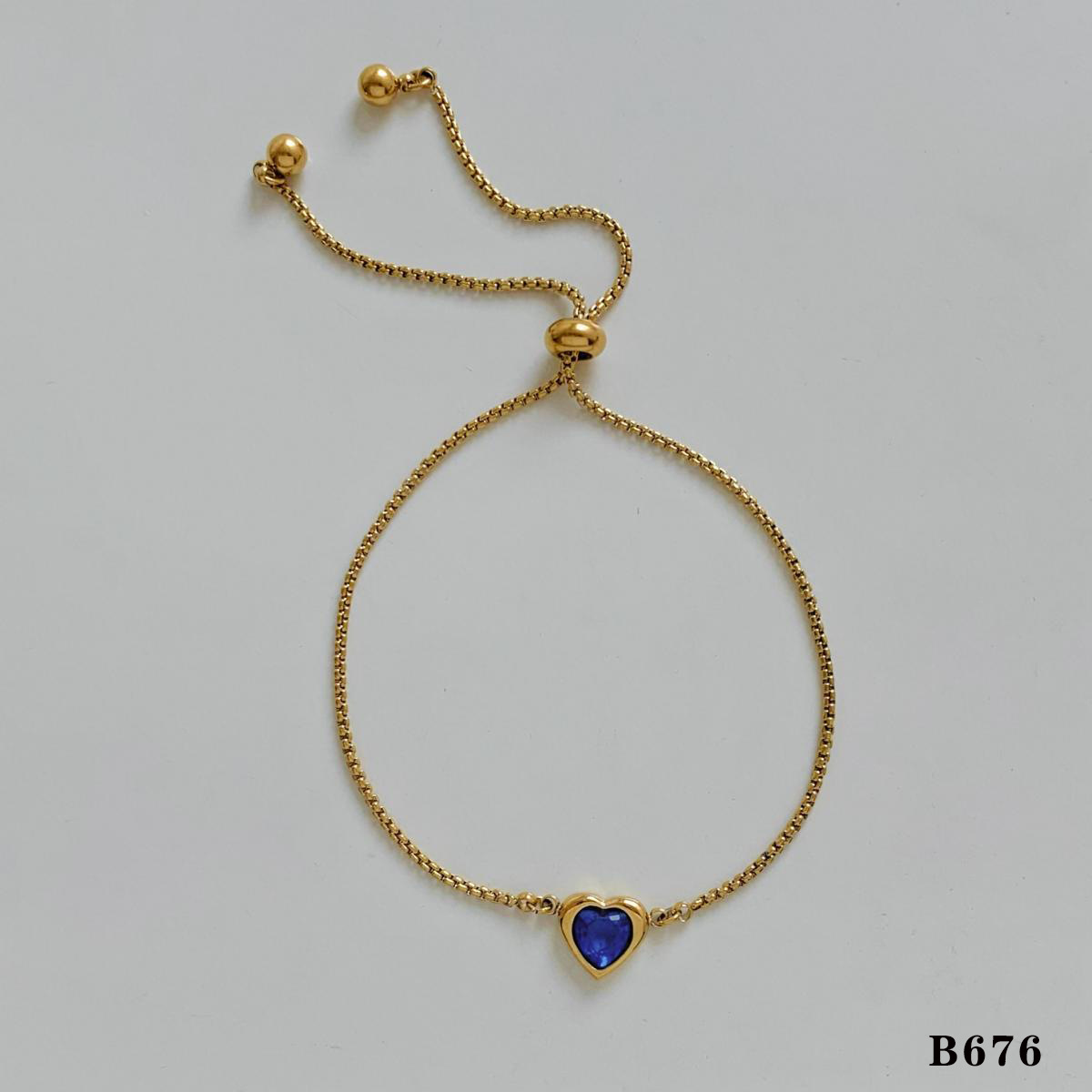 Gold-blue zirconium bracelet