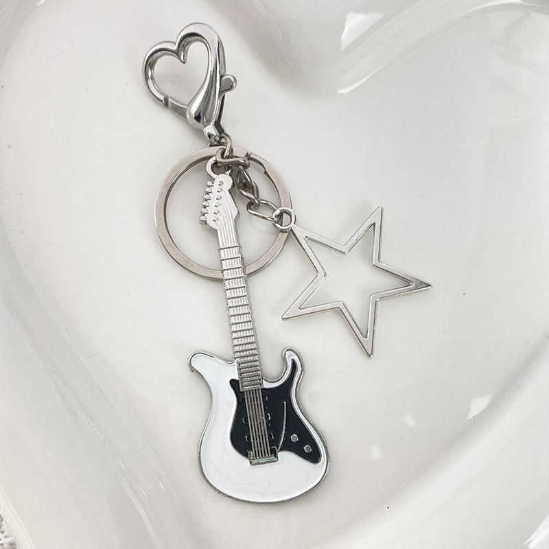 1:White Guitar Star Keychain