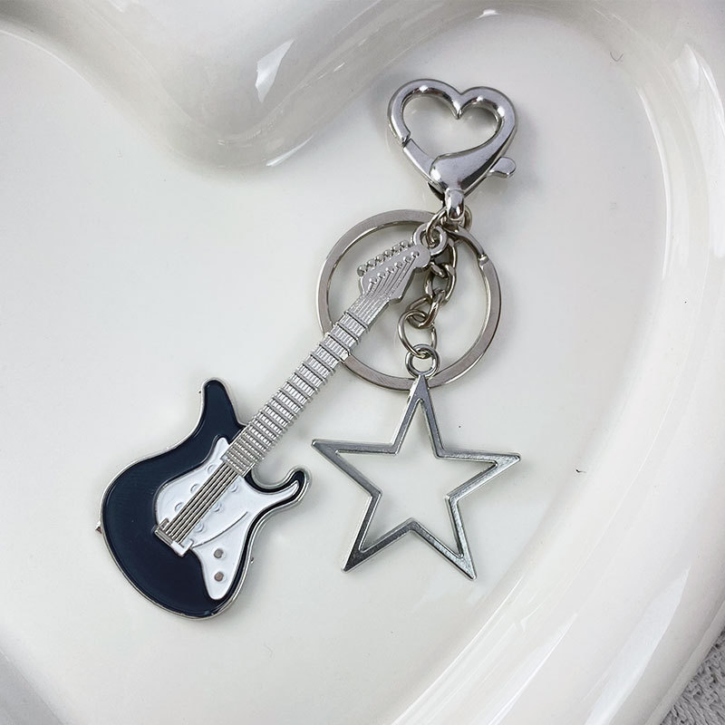 2:Black Guitar Star Keychain