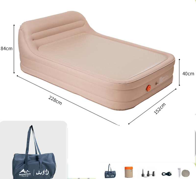 [comes with backrest] double elastic cloud bed (228*152*40cm) [newly upgraded rotating pump charging and pumping in one]