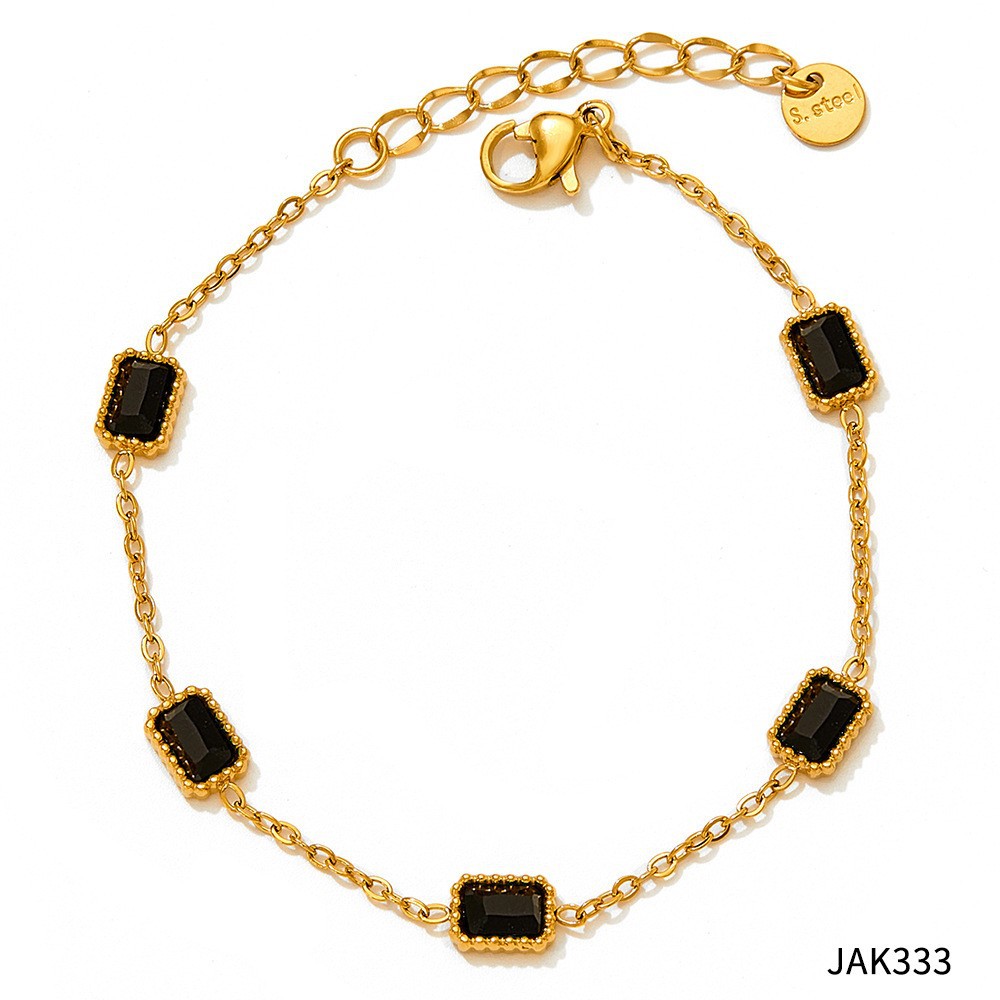 Black zirconium gold anklet