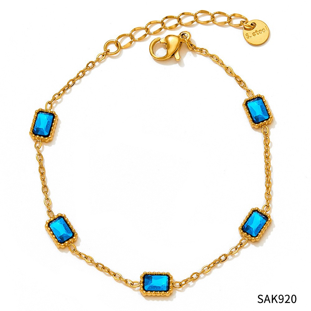 Blue zirconium gold bracelet