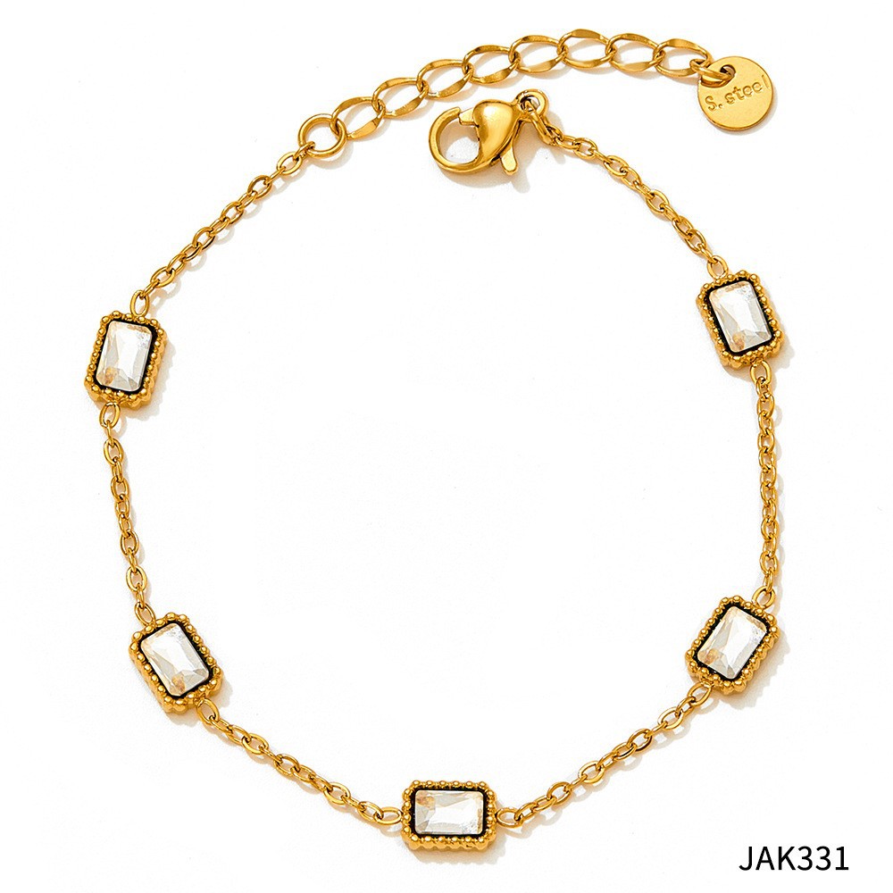 7:White zirconium gold anklet A331