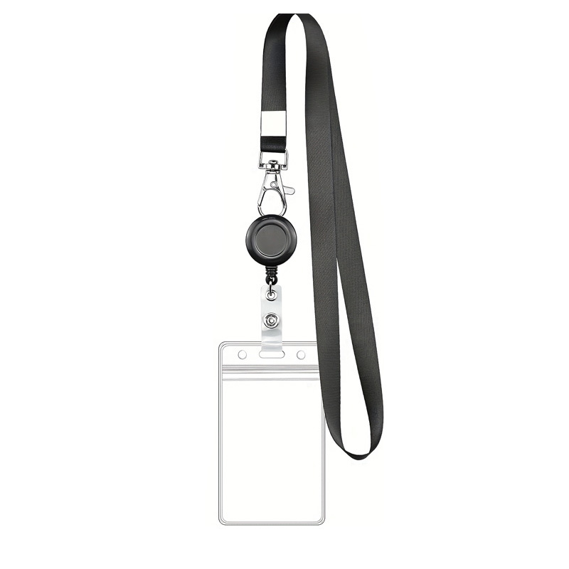 1:PVC vertical card   lanyard   telescopic buckle