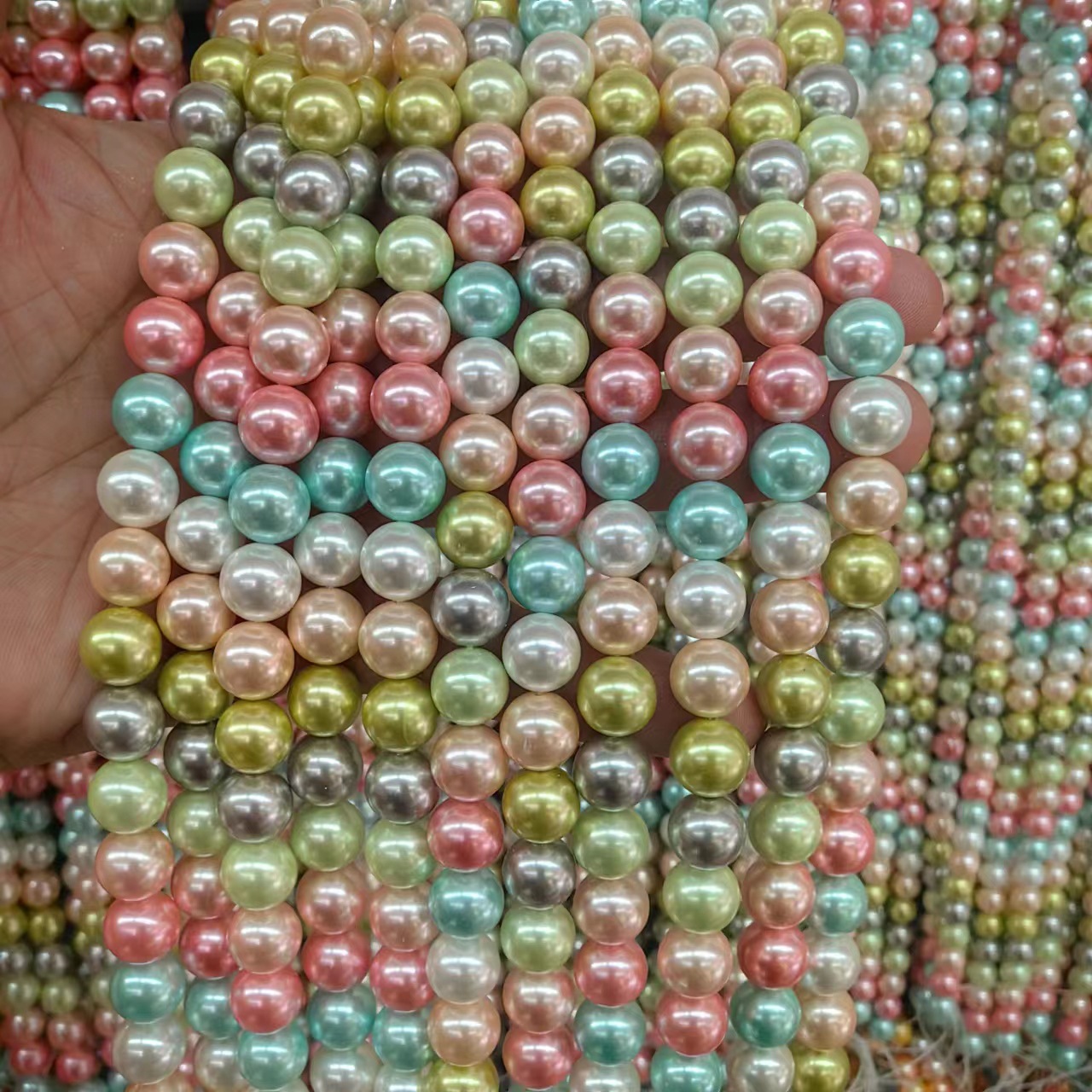 Mixed color 6 6mm/about 62 PCs