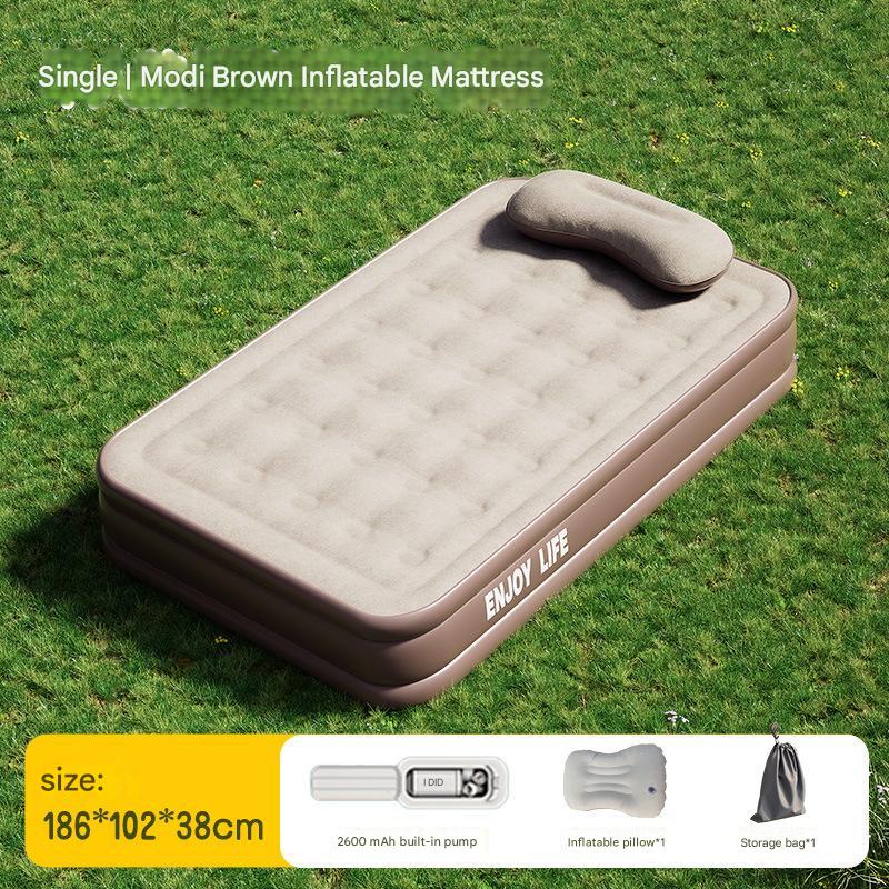 186*102*38 flocked mattress-modi brown-2600 mah (mattress   1 headrest   storage bag)