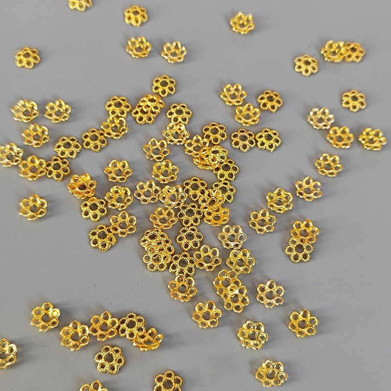 1:6mm pattern flower holder gold