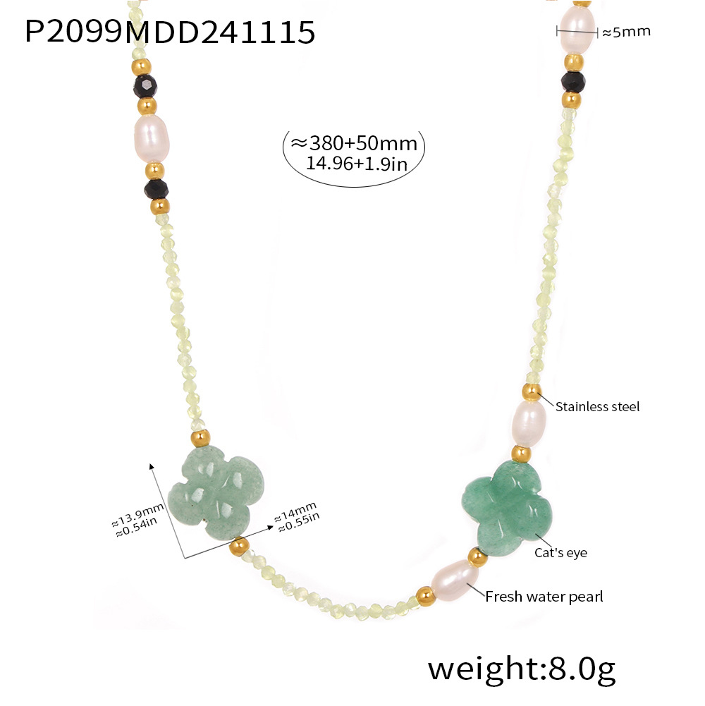 5:P2099-matcha green freshwater pearl necklace