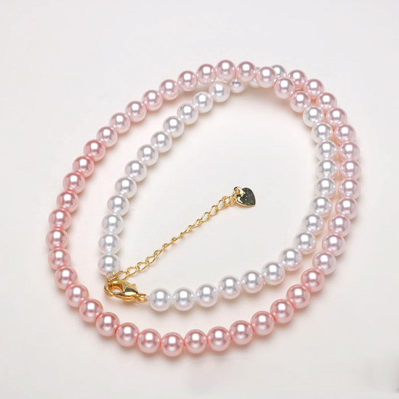 Pink gradient necklace Bead 6mm