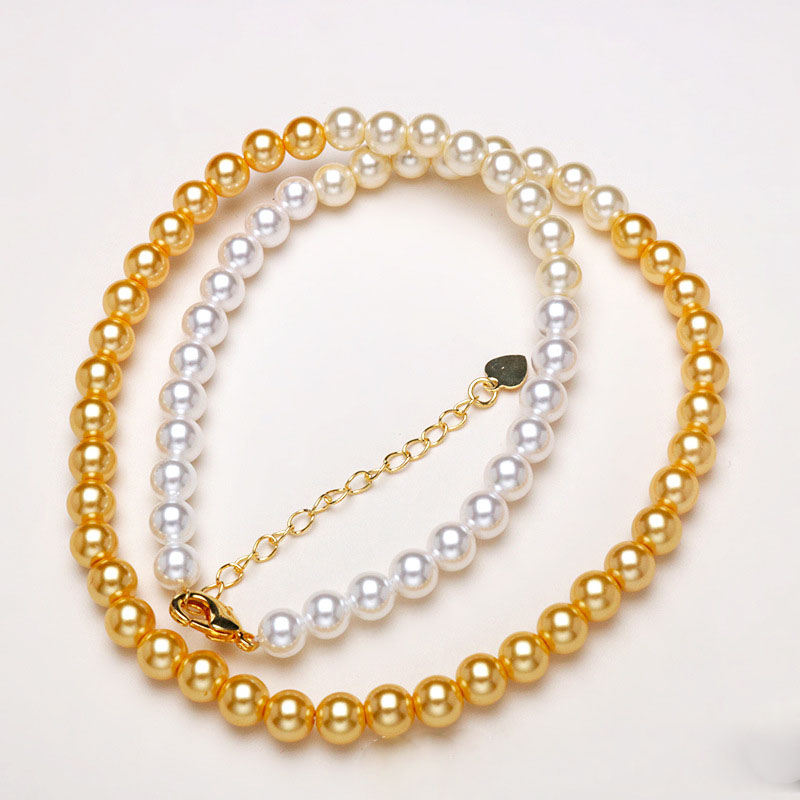 Gold gradient necklace Bead 6mm