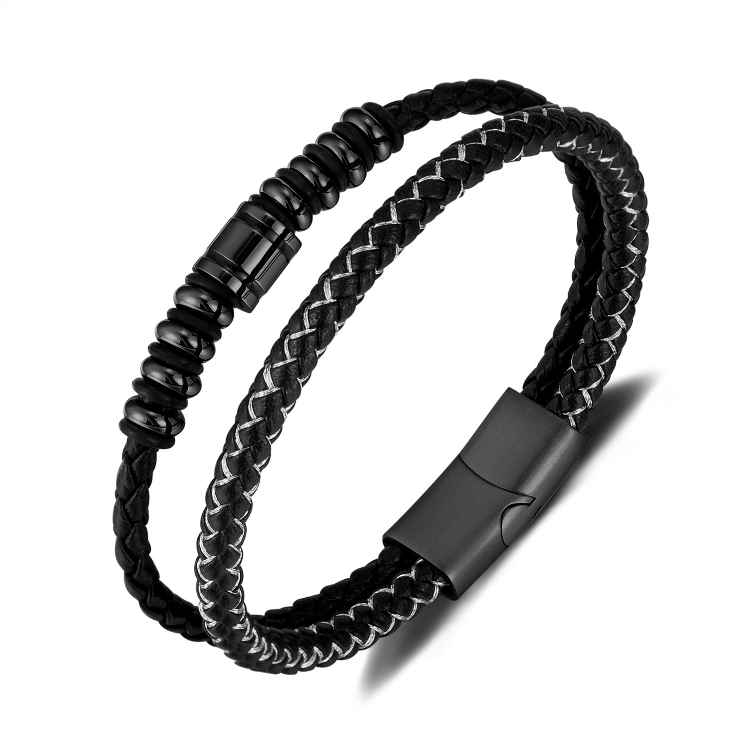 2:Ph1606h-leather bracelet black