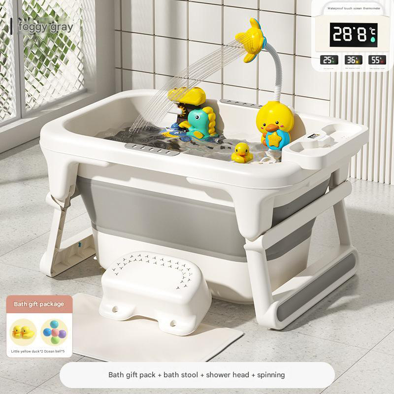 Mist gray electric shower turn turn music bath gift bag bath stool