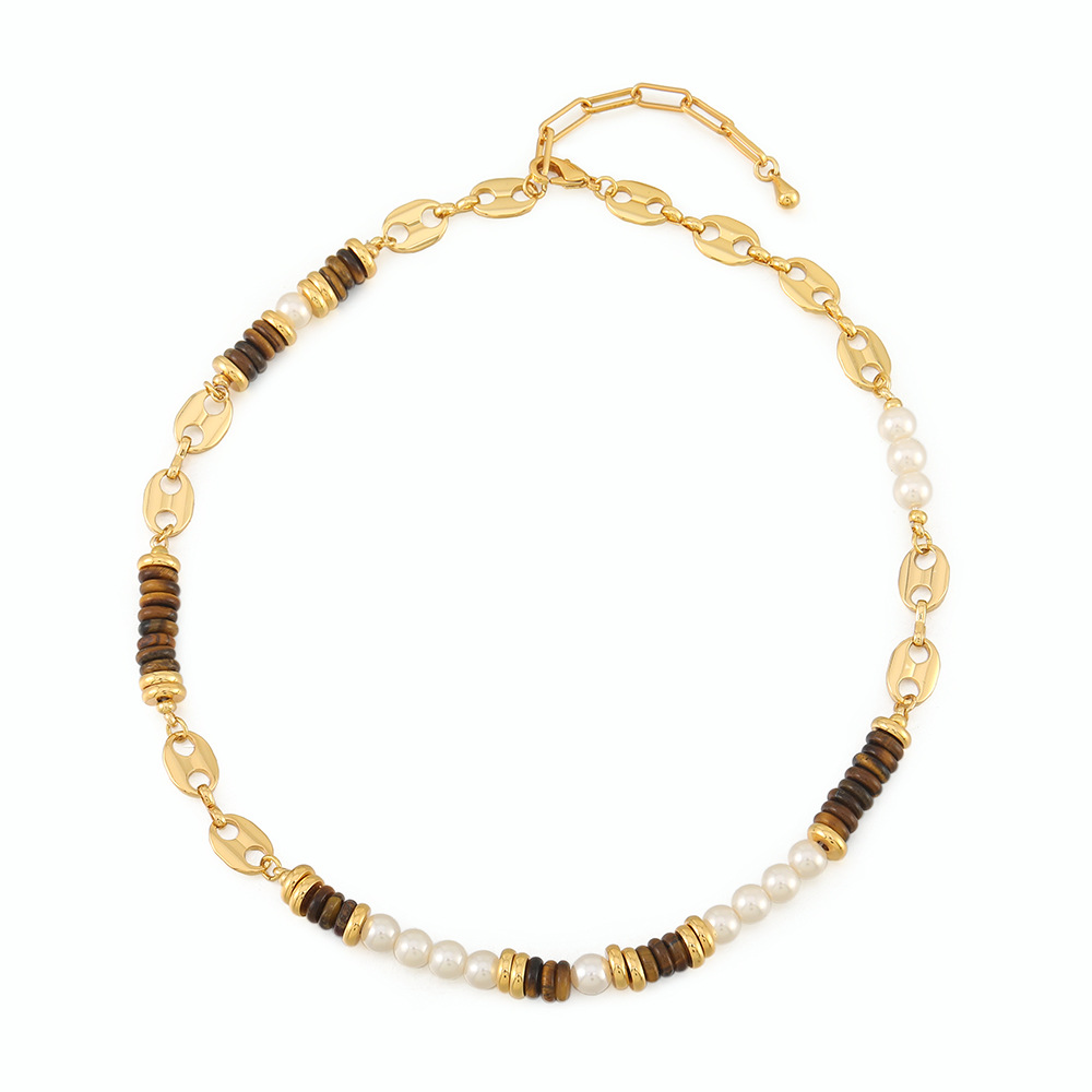 2:Natural tiger eye stone necklace [41+5.5cm]