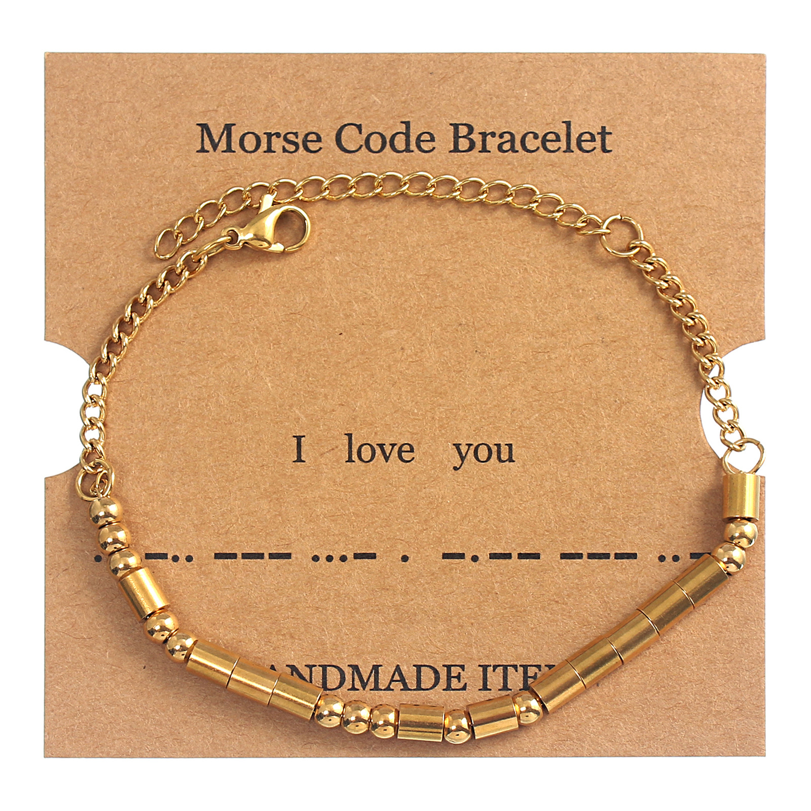 1:I love you Golden Moss password bracelet