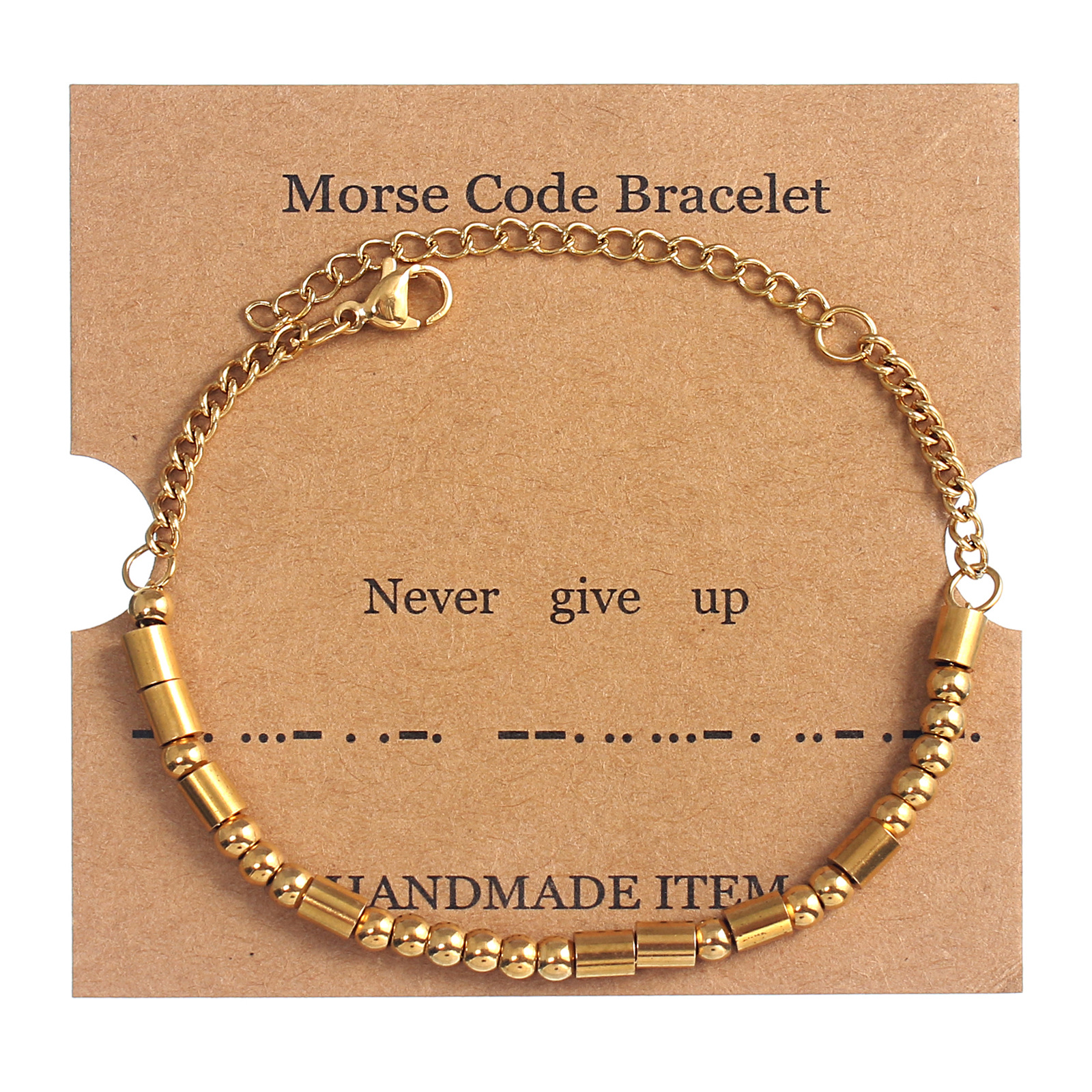 6:Never give up gold Moss password bracelet