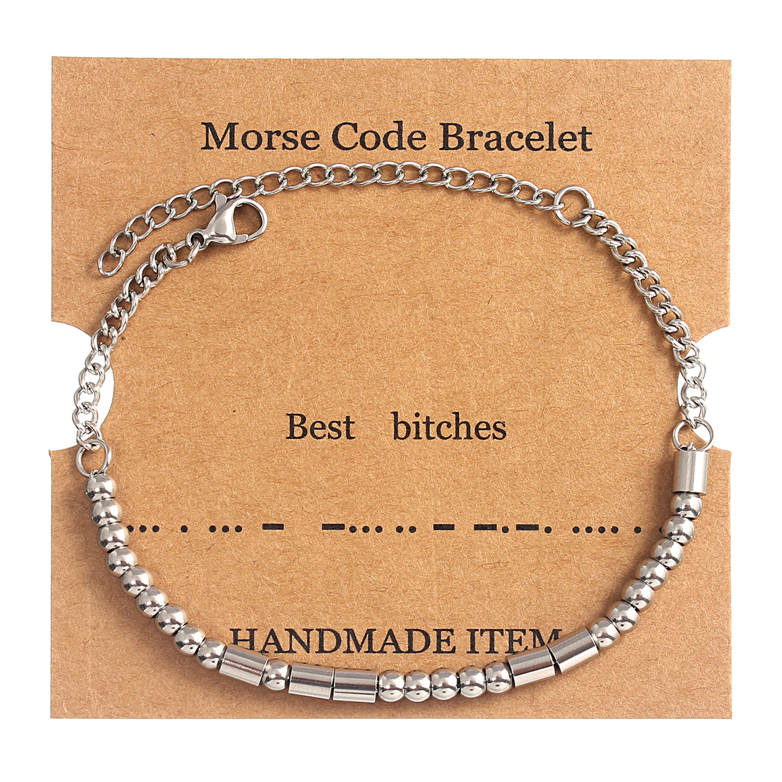 12:Best bitches silver Moss password bracelet