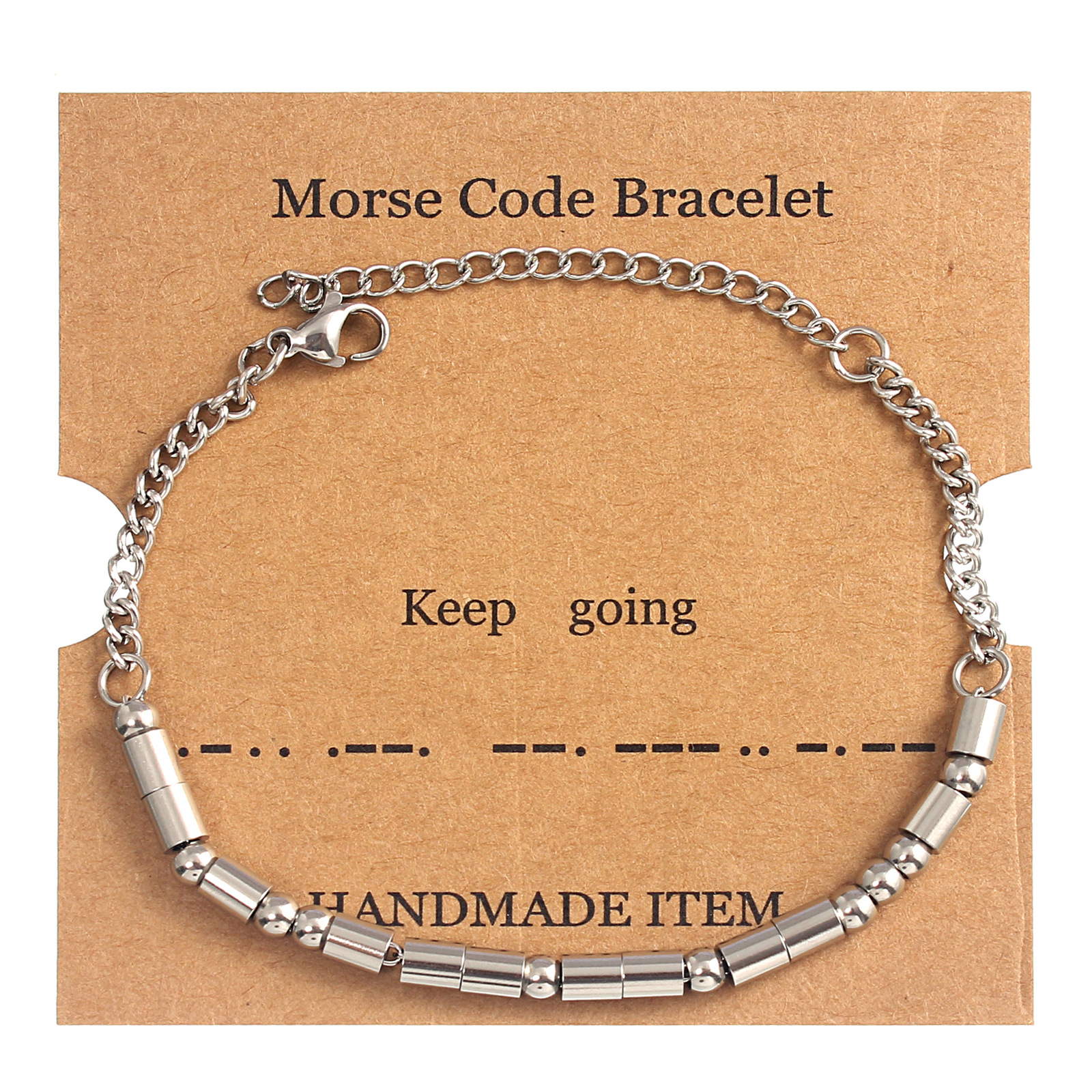 13:Keep going silver Moss password bracelet