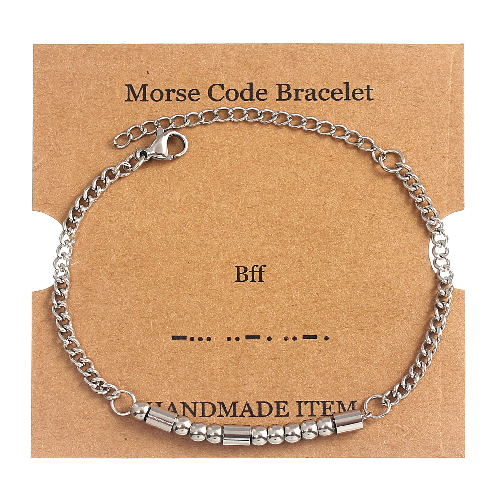 16:Bff silver Moss password bracelet