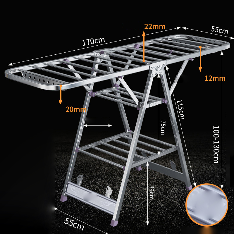 1.7 m silver-Ultimate Edition [thickened steel pipe-widened 55cm]]