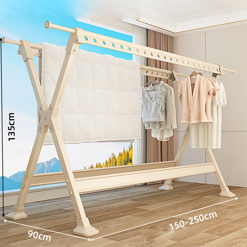 Cream whiteNew installation-free [1.5-2.5m telescopic] upgraded heightening and lengthening   windproof foot pads