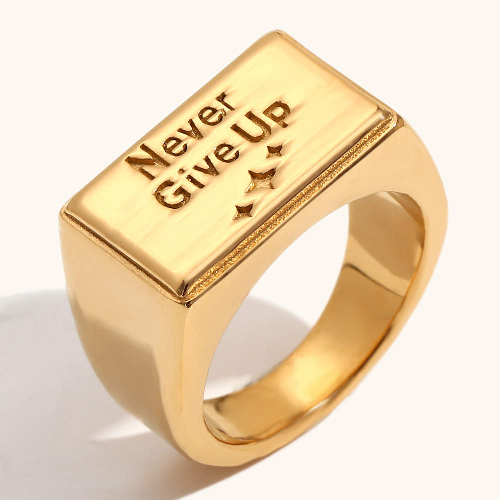 Square english ring-gold No. 6